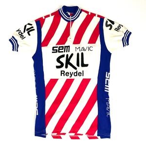 Skip-Reydel-Sem 1980s Replica Cycling Jersey in Acrylic Knit Fits S/M